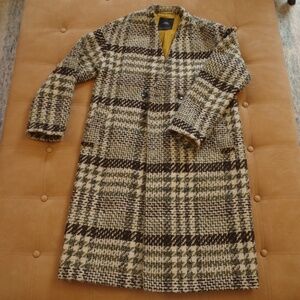 Zara Outwear Women's Plaid Wool Jacket/Pea Coat Double Breast XS